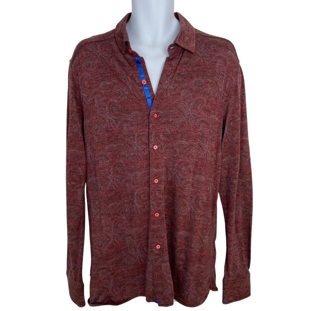 Robert Graham Mens Paisley style Long Sleeve Button-Up jersey Shirt  size large